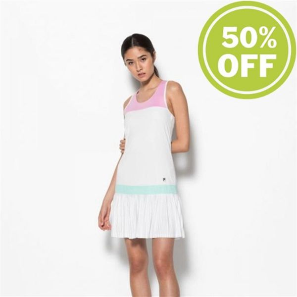 Fila French Open Collection Fabienne Tennis Women's Dresses - White/Mint/Pink,NZ 913-43916